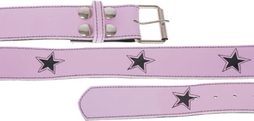 STARS Estrellas Cuero Sintético CINTURÓN / Cinturón con LACK - Rosa Rockabilly - Imagen 2 de 2