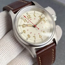 Tandorio New Pilot 36mm Beige Lume Dial Sapphire Glass NH35 Automatic Men Watch