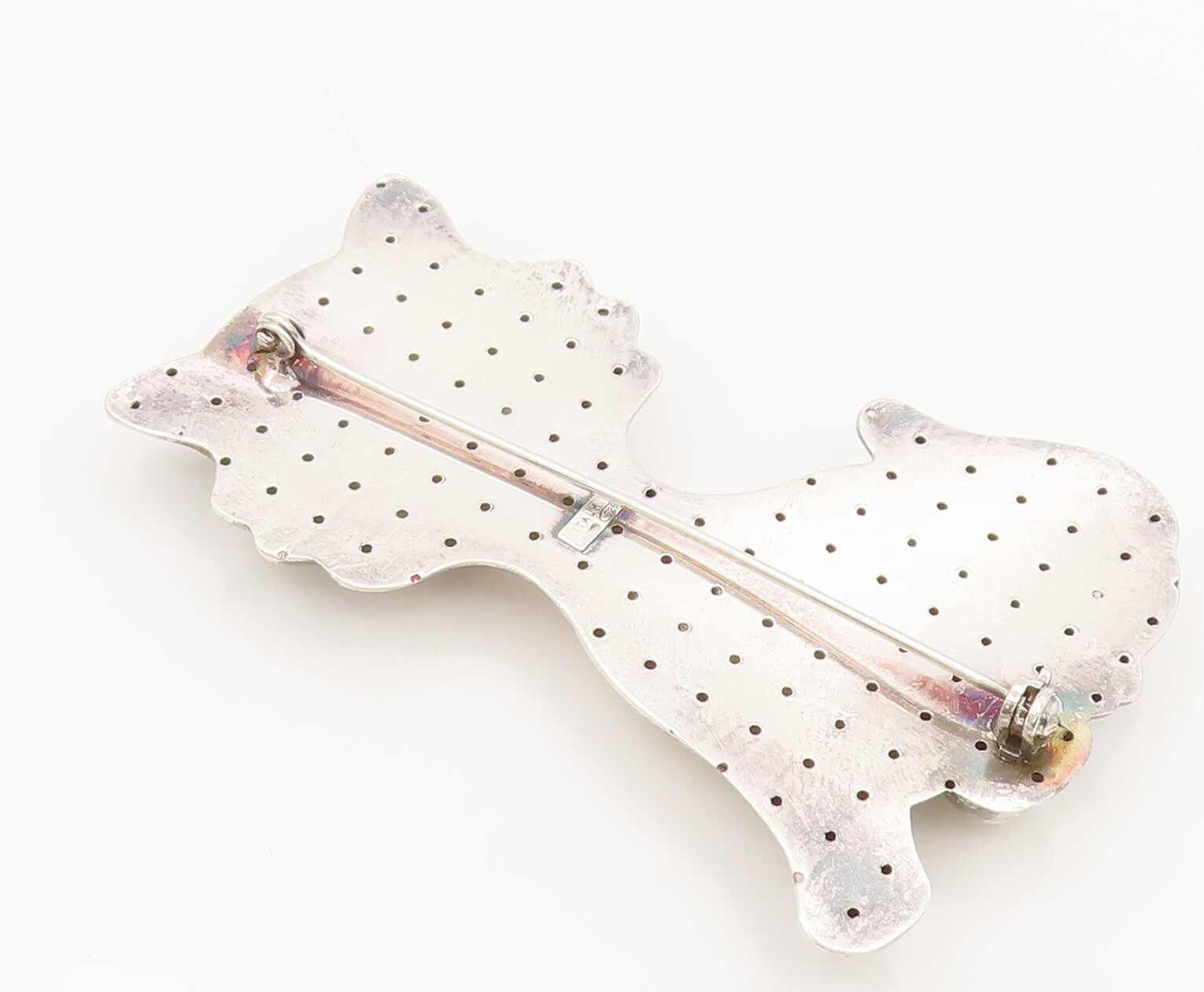 925 Sterling Silver  Vintage Solid Large Puffy Ha… - image 3