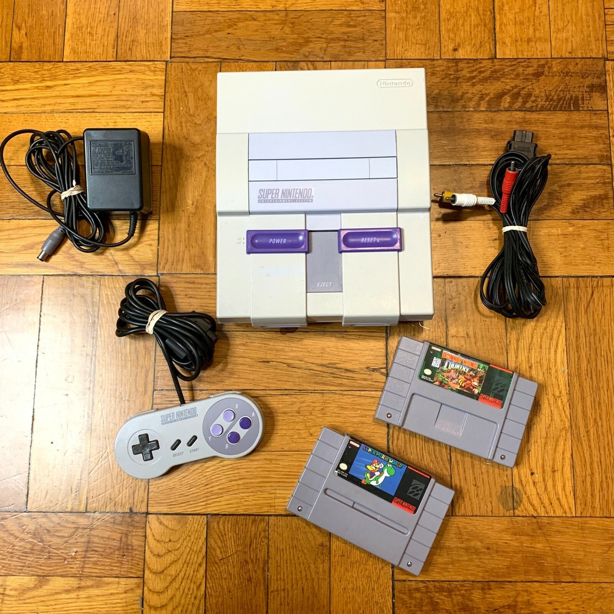Super Nintendo SNES Original Console OEM System Set w/ Mario Super Nintendo SNES Original Console OEM System Set w/ Mario