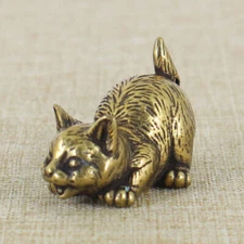 Vintage Mini Brass Figurine Statue Ornament Animal CAT Figurines Gift Decoration