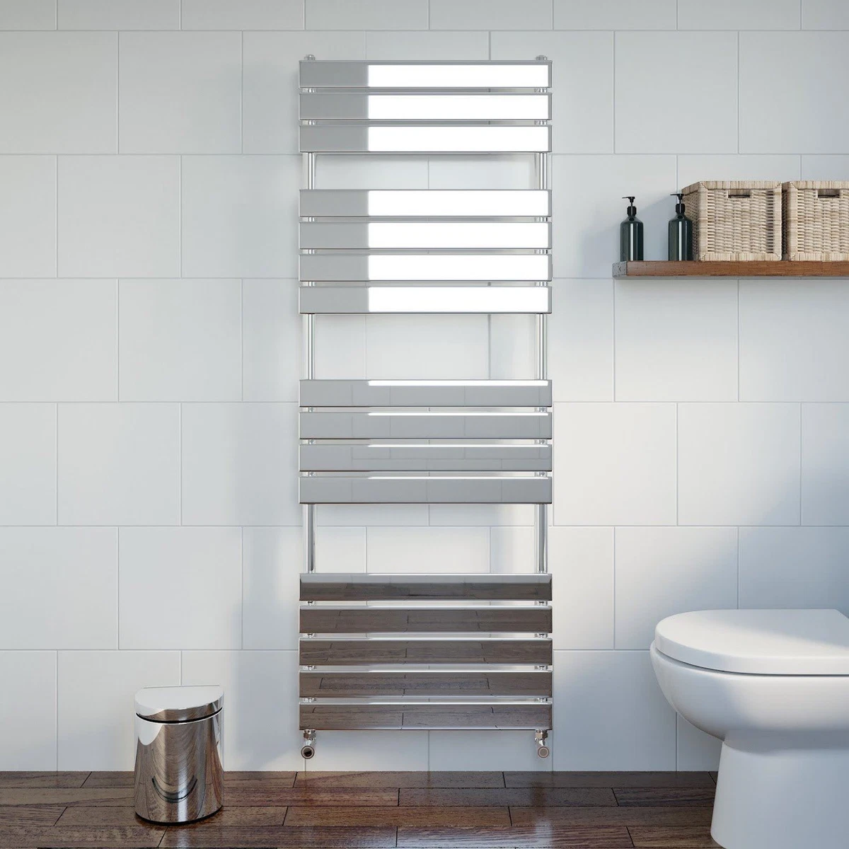 Designer Flat Panel Heated Bathroom Towel Rail Radiator Chrome White  Anthracite | eBay