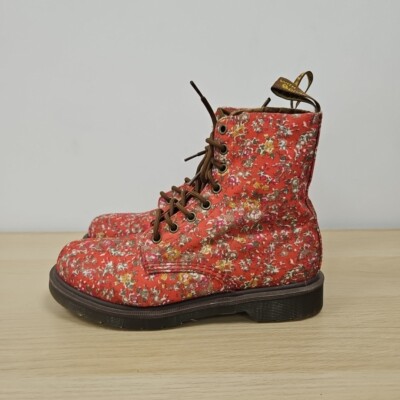 Dr Martens 1460 Page Meadow Red Soft Canvas Floral Ankle