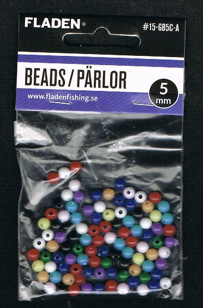Fladen 100 Assorted 5mm Beads - 15-GB5C-A - for Rig Making & Sea Fishing