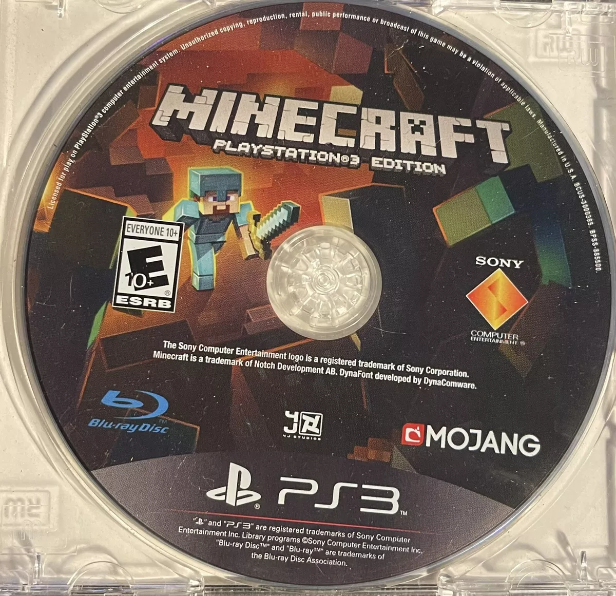 PS3 Minecraft Playstation 3 Edition Video Game Disc by Mojang