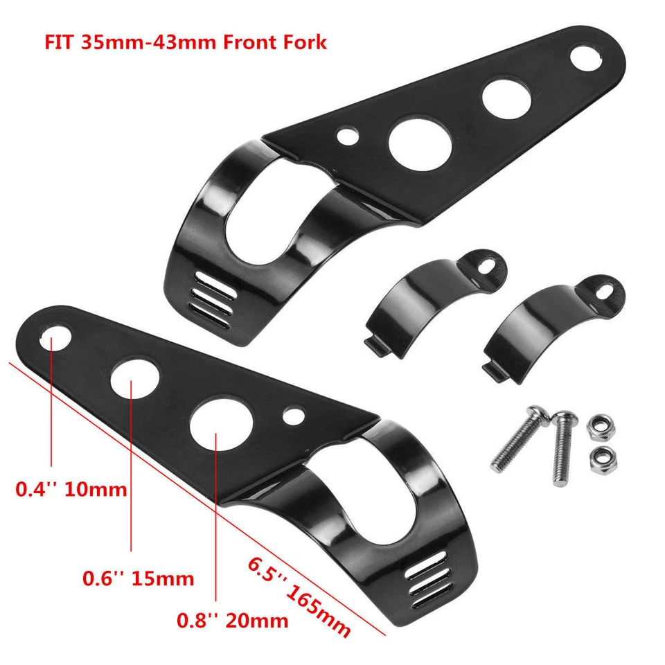 Universal 7" 35W Faro Moto Luz LED Señal de Giro Negro Soporte Montaje Foto 3 de 4