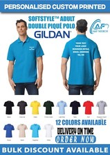 Personalised Custom Gildan Softstyle Adult Double Piqu  Polo Short Sleeve GD017