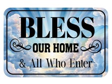 Classic Framed Plus Bless Our Home  All Who Enter Wall or Door Sign
