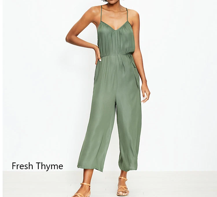 Ann Taylor Loft Crossback Strappy Jumpsuit Med, Large Color: Fresh Thyme  $99.50