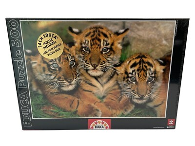 Educa Tiger Cubs Jigsaw Puzzle 500 Piece Factory Sealed Glue Included #15965 NEW