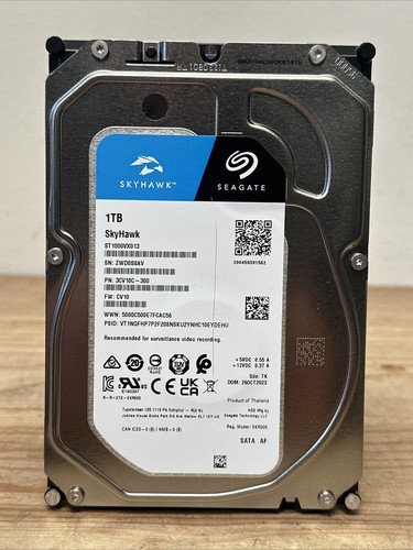 Seagate 3.5" 1TB SATA 3 SkyHawk CCTV Surveillance Hard Drive 64MB Cache 24/7.