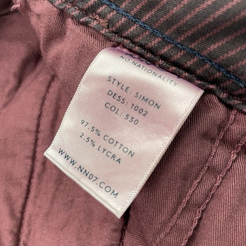 NN07 SIN NACIONALIDAD Pantalón Hombre W32 L32 Borgoña SIMON Calce Ajustado Algodón Sarga - Imagen 11 de 15
