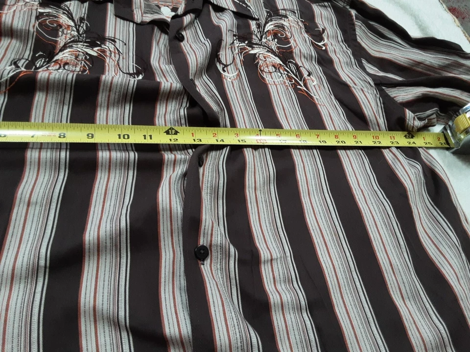 Camisa Jeans Knockout Manga Larga Bordada Marrón Country 2XL Puños Franceses Leer Foto 4 de 4