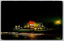 Peoria IL Roadside KRAMER'S RESTAURANT Neon Sign Night 1968 Postcard