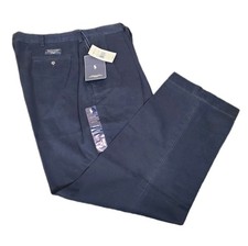 Polo Ralph Lauren Andrew Pants Mens 40x30 Navy Blue Pleated Chinos NWT