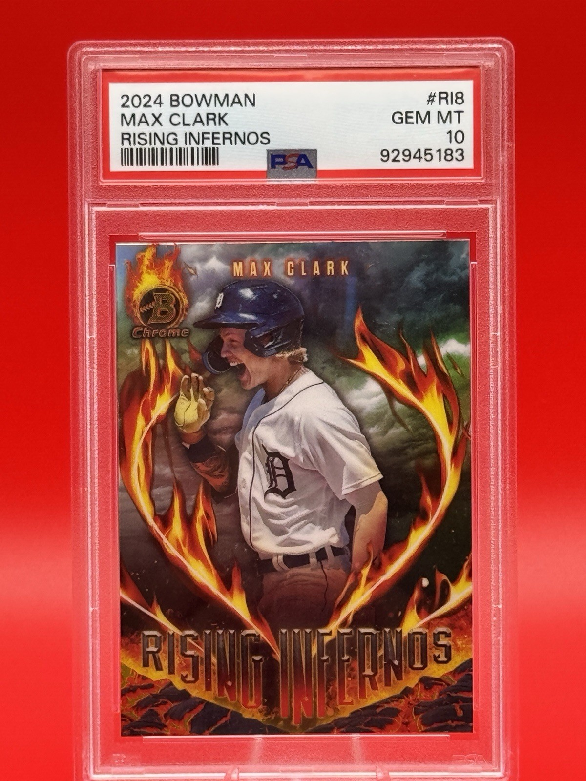 2024 BOWMAN RISING INFERNOS #RI8 MAX CLARK PSA 10