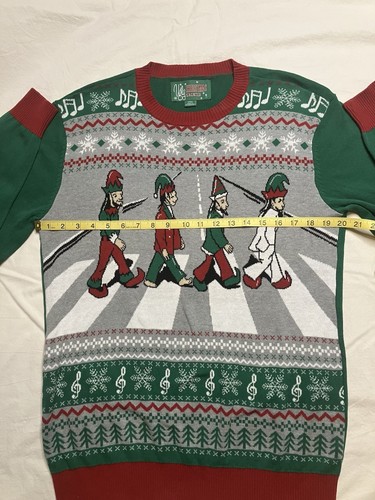 UGLY CHRISTMAS SWEATER The Beetles Abbey Road Weihnachtspullover Gr. M Musik - Bild 3 von 9