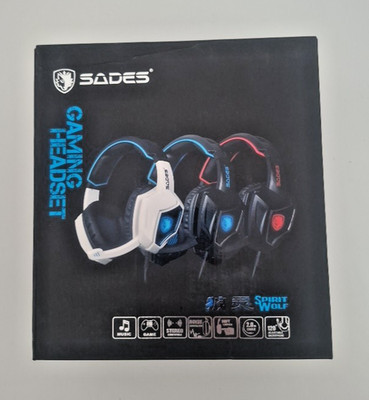SADES Spirit Wolf Gaming Kopfhörer Over-Ear Headset mit Mikrofon USB Schwarz