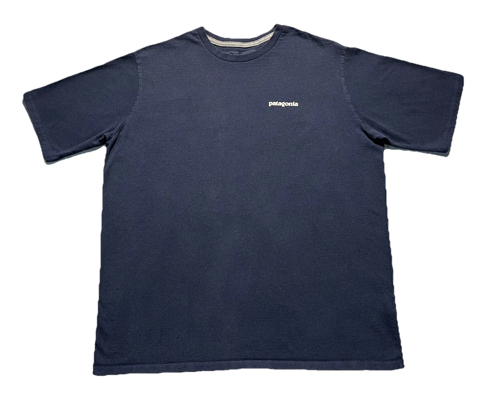 Patagonia Fitz Roy Responsibili-Tee XL Blue Mountain Logo Shirt Hiking