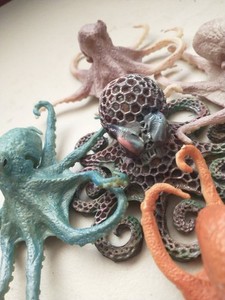Octopus Sea Life Figures  - 5 Safari Ltd NEW - four 5" and one 8" figures + xtra