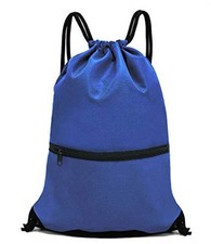 Drawstring Backpack Bag Sport Gym Sackpack Blue