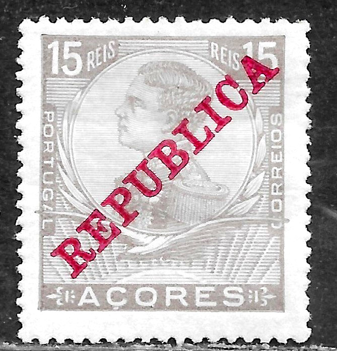 HICK GIRL-  MINT PORTUGAL-AZORES STAMP   SC#129  1910  KING MANUEL II   H359