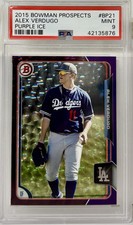 2015 Bowman-Alex Verdugo /50 Prospects SP Purple Ice Parallel #BP21 PSA 9 POP 1 