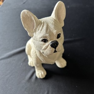 1993 French Bulldog Figurine Ceramic Signed T.C. Schoch Lifelike Realistic #107