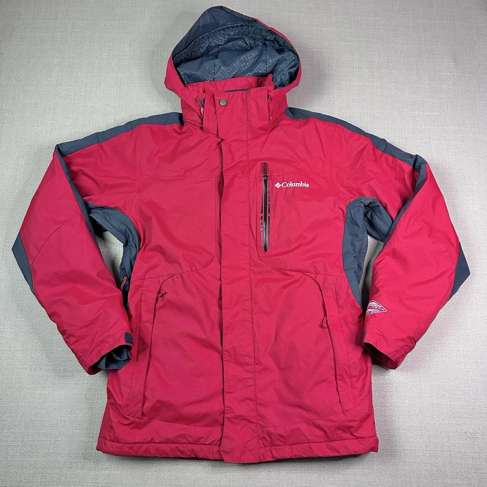 COLUMBIA Omni Heat Waterproof Insulated Snow Ski Jacket Mens SMALL Red
