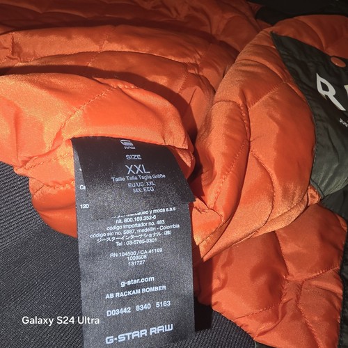 G-star Raw Ab Rackum Bomber Jacket Satin Green Orange Xxl $260 - Picture 20 of 20