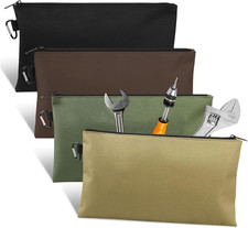 4Pcs Premium Tool Bag Set,12 inch Zippered Tool Pouch with Carabiner Clip,Versat