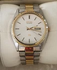 Seiko SQ Quartz President 5Y23-8A69 Vintage Day-Date Two Tone Bracelet