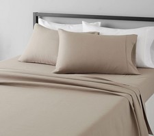 Amazon Basics Queen Microfiber Sheet Set Taup...
