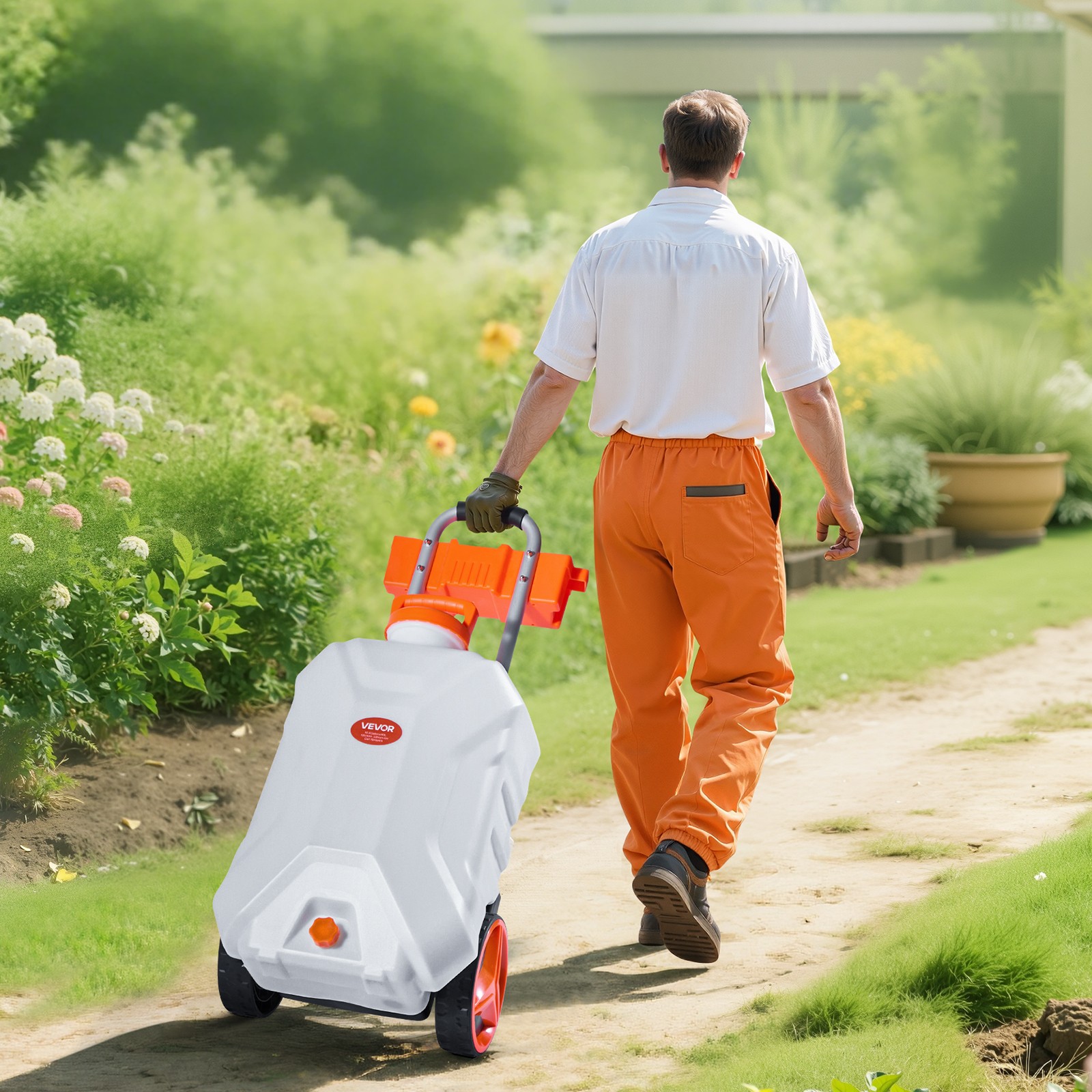 VEVOR 10 Gal Battery Powered Sprayer with Cart Wheeled 0-80 PSI Electric Weed