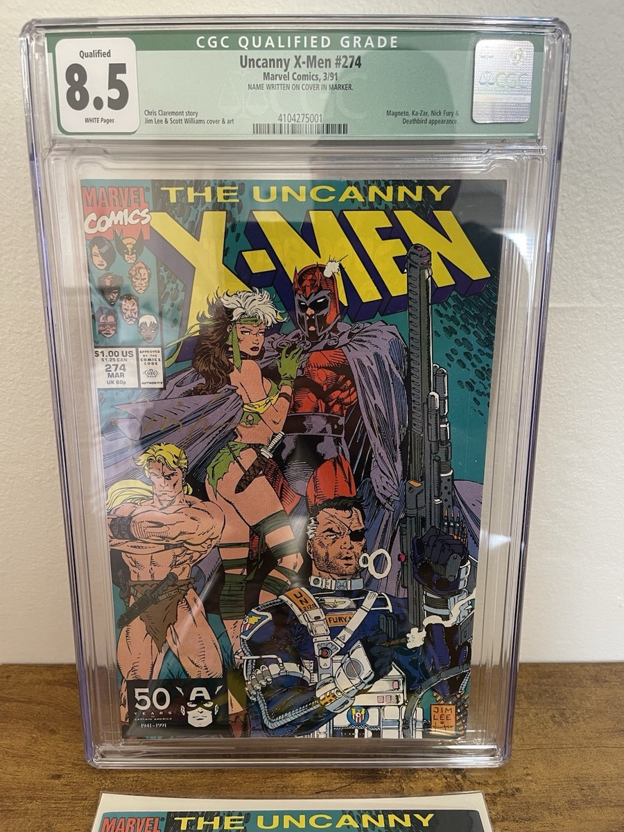 Uncanny X-Men #274 CGC 8.5 Jim Lee Iconic Cover Signature On Cover