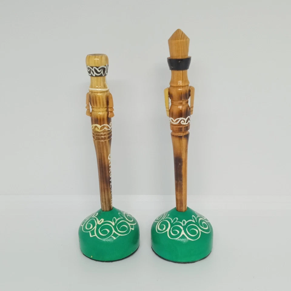 Difícil de encontrar (2) bolígrafos de madera hechos a mano KIRGUISTÁN arte popular kirguís (Asia Central) LEER Foto 4 de 4