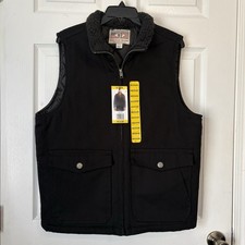 Weatherproof Men's Black Vest Men's Size M Workwear with Sherpa Collar NWT Coat