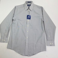 Stafford Wrinkle Free Mens Gray Size 15 32-33 Long Sleeve Pocket Shirt NWT