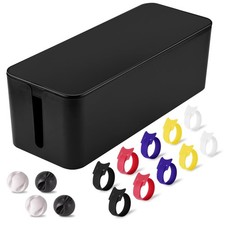 TuweChen Cable Management Box - Large Organizer to 1pack, Black