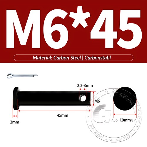 Pasador de horquilla negro pasador de bisagra pasador de retención pasador de aparejo métrico de acero al carbono M4-M30 - Imagen 38 de 201
