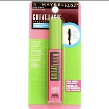 4 Pack Maybelline Great Lash Waterproof Mascara, Very Black 111, 0.43 fl oz NEW