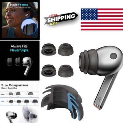 High Performance Large Black Eartips for Galaxy Buds3 Pro Audio Experience