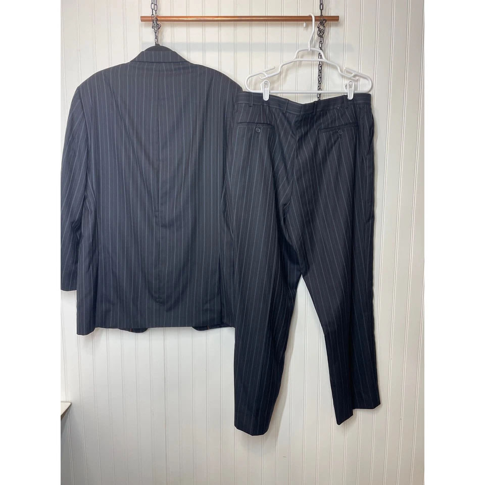 Traje Blazer Michael Kors Azul Marino Rayas Pura Nuevo Lana Mono Pecho 44L Foto 2 de 4