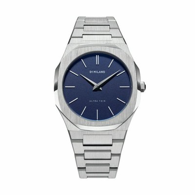 D1 MILANO Men's Watch ULTRA THIN Ocean Blue Silver Bracelet UTBU01 NEW