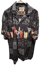 Vintage Paradise Found Cocktail Men's Hawaiian Shirt Size Large