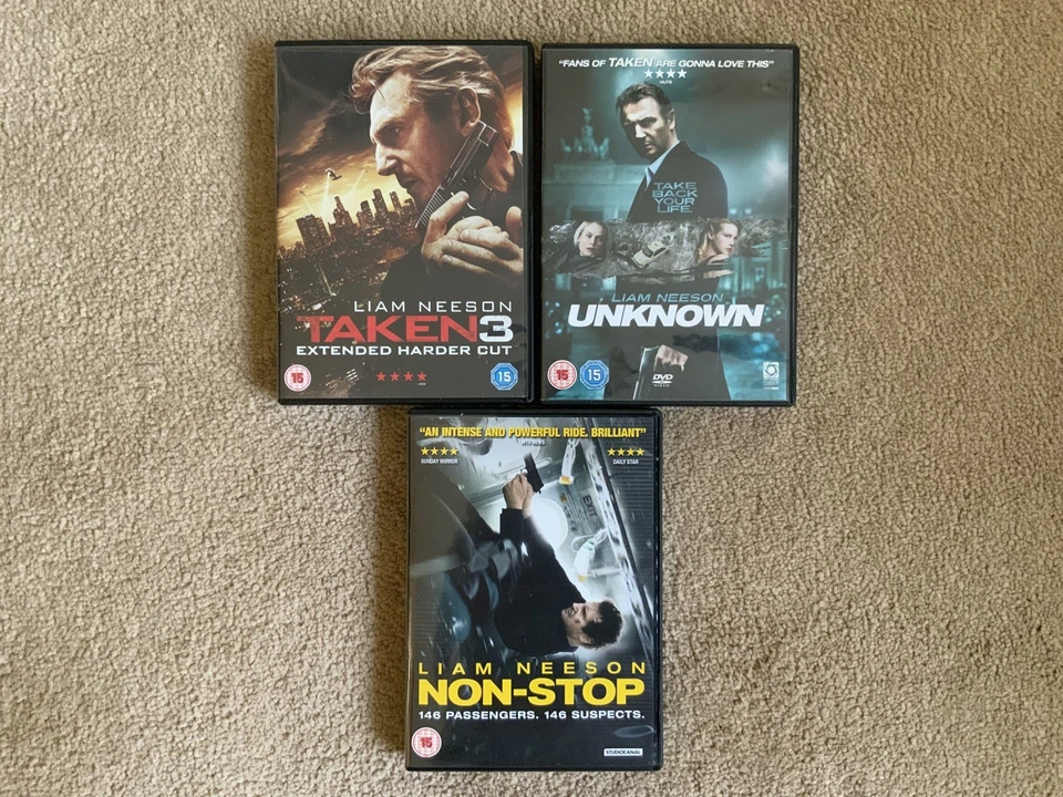 Liam Neeson 3 x DVD Bundle - Unknown, Non-Stop & Taken 3 - Region 2, Cert 15 - Image 3 of 4