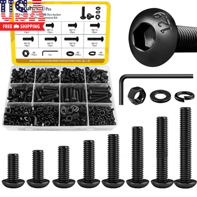#ad 560PCS M6 Hex Socket Button Head Bolt Assortment Kit M6 1.0X10 12 14 16 20 25 3 $35.10