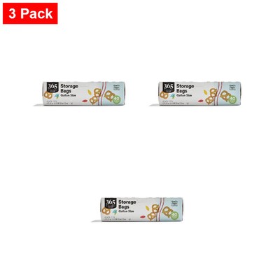 365 By WFM, Gallon Size Storage Bags, Double Zipper, 40 Count - 3 Pack