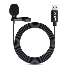 Movo M1 USB Lavalier Lapel Clip-on Omnidirectional Computer Small, Black