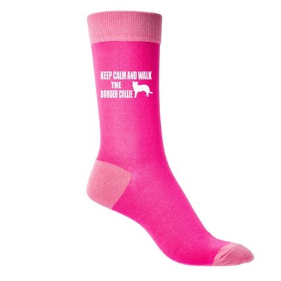 Keep Calm & Walk Border Collie Damen Neuheit Socken rosa Hundeliebhaber Geschenk 